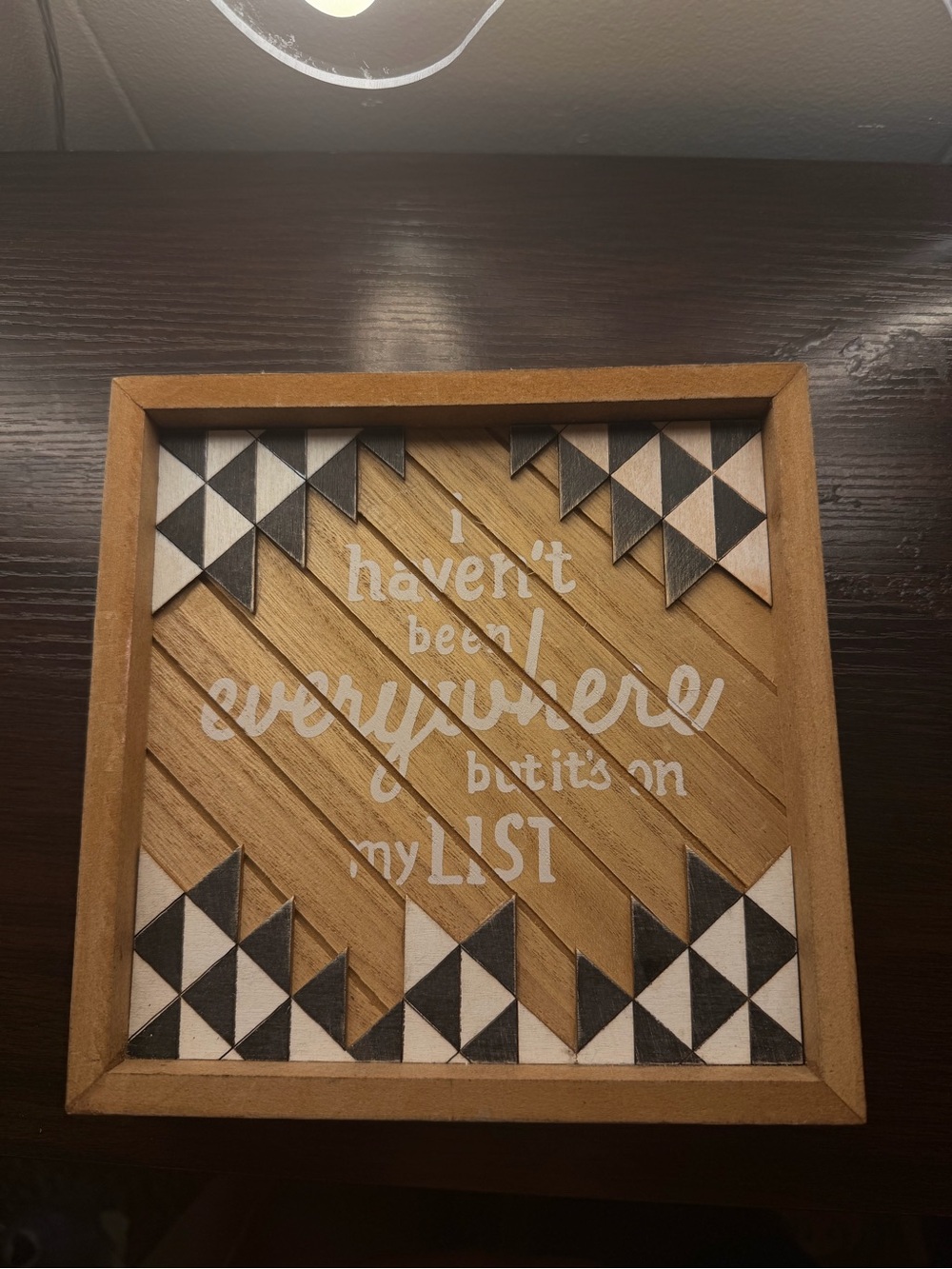 Hobby Lobby Brown and White Geometric Wood Wall Sign